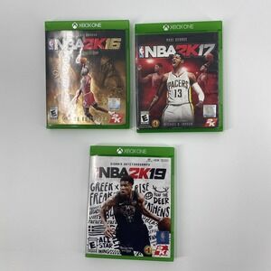 Xbox One 2K NBA 2K16 2K17 2K19 Bundle Green Basketball Sports Games Lot Untested